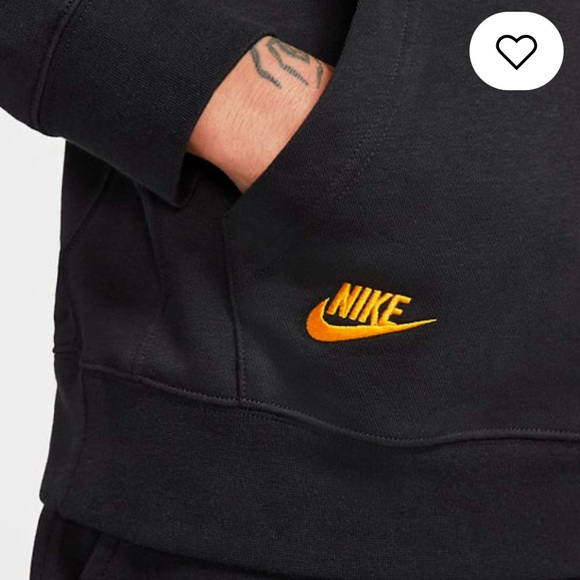 Nike Sportswear French Terry Hoodie Black Long Sleeve - Picture 4 of 13